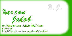 marton jakob business card